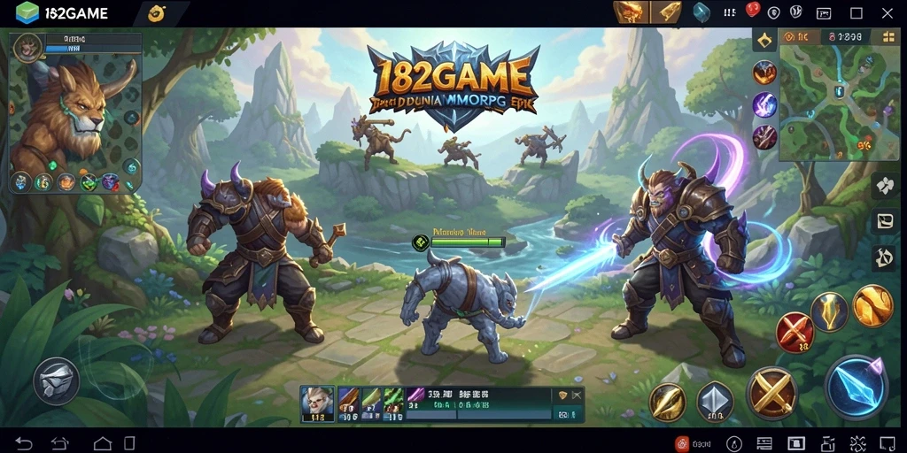 Tampilan menarik dari gameplay MMORPG di 182GAME.
