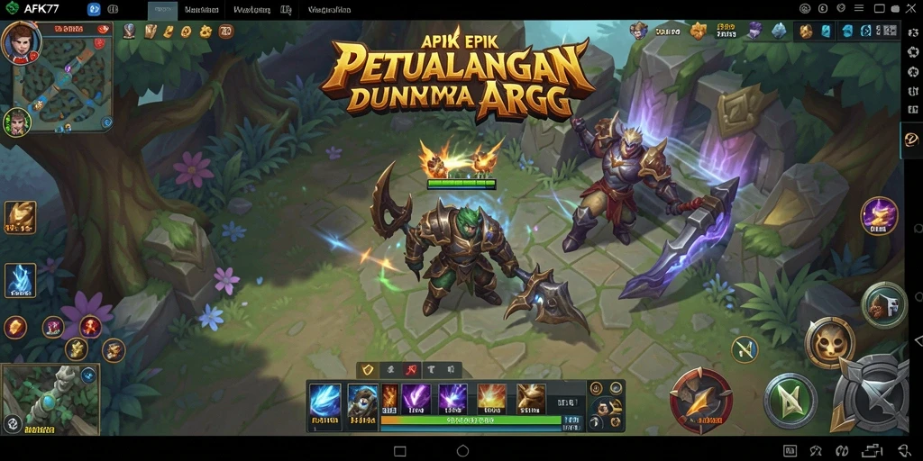Screenshot gameplay ARPG AFK77 yang mendebarkan dan penuh aksi.