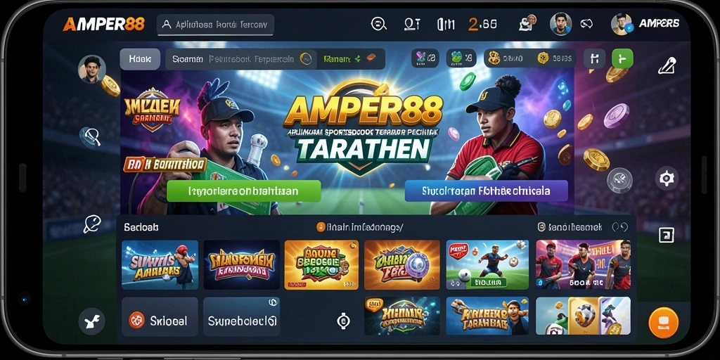 Tampilan gameplay AMPER88 dengan berbagai pilihan olahraga untuk taruhan.