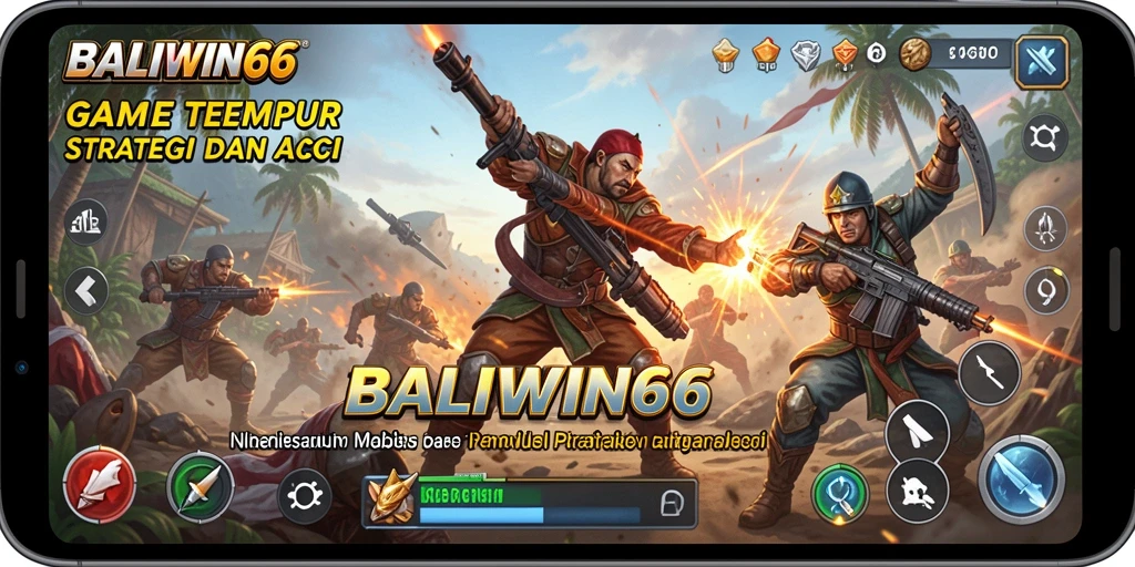 Tangkapan layar menunjukkan aksi tembak-menembak intens di BALIWIN66.