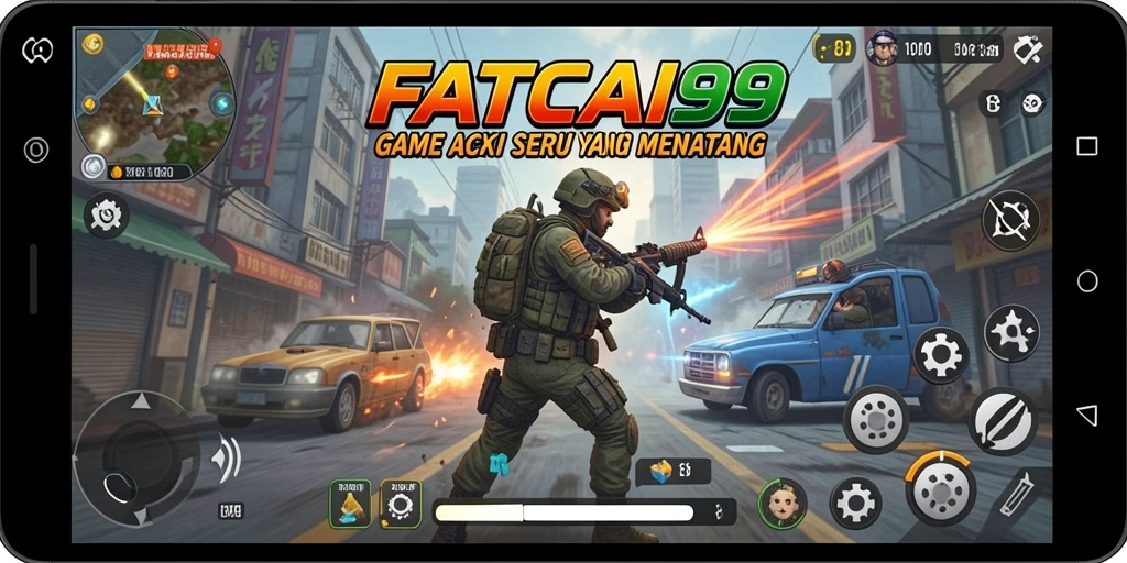 Tangkapan layar gameplay FATCAI99 menampilkan aksi mendebarkan dan karakter menarik.
