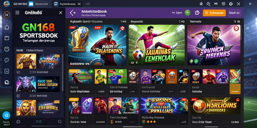 Tampilan antarmuka GN168 yang menarik saat bermain Sportsbook.