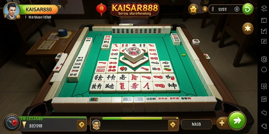 Tampilan gameplay seru dalam KAISAR888 saat bermain Mahjong.