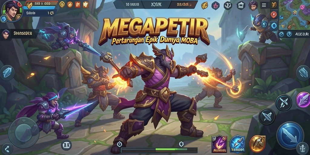 Gameplay seru dari MEGAPETIR dengan aksi pertarungan MOBA.