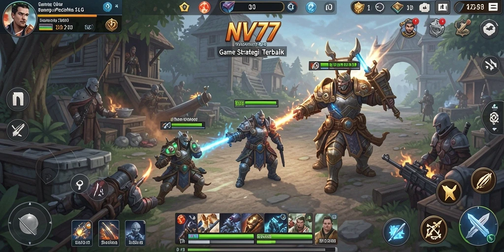 Screenshot NV77 menampilkan gameplay seru dalam membangun dan bertempur.
