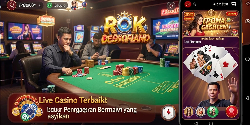 Gameplay RPOK menampilkan dealer profesional dan interaksi pemain yang mengasyikkan.