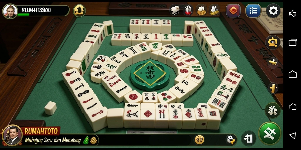 Screenshot gameplay RUMAHTOTO menunjukkan keseruan permainan Mahjong.