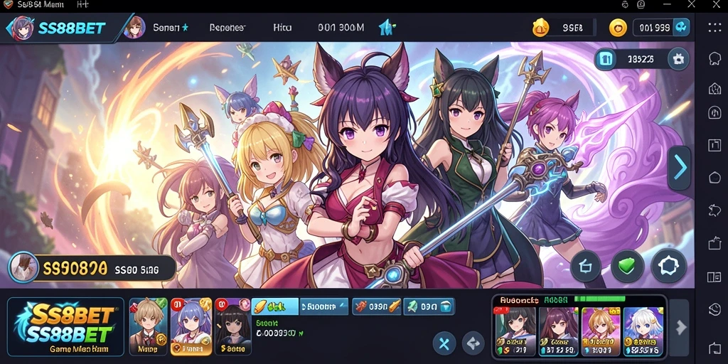 Screenshot gameplay SS88BET menunjukkan aksi seru dalam dunia anime.