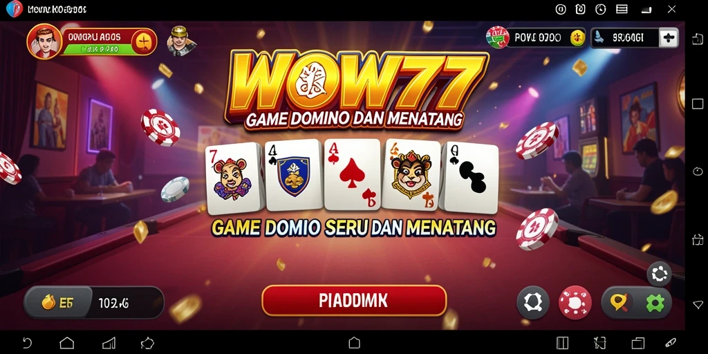 Tampilan menarik dari gameplay domino di WOW77.